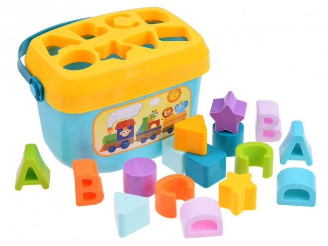 Barevný edukativní set kbelík kostky s písmenky