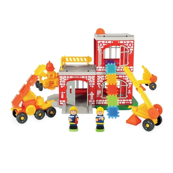 Kreativní stavebnice Pin Bricks Hasičská stanice 100 ks + 2 figurky