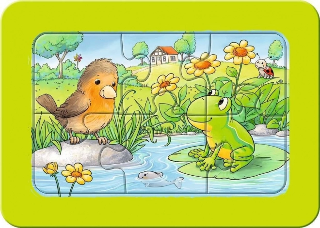 Ravensburger puzzle Zvířata na zahradě 3x6 dílků