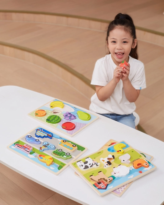Dřevěné puzzle zelenina Montessori VIGA