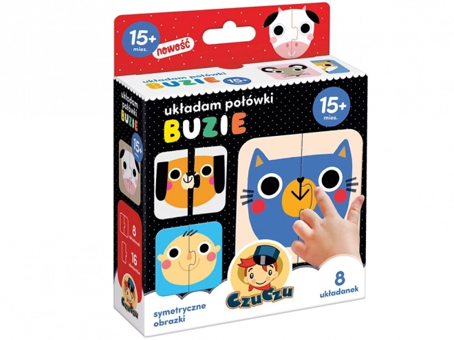 Puzzle pro děti - Najdi poloviny obličeje