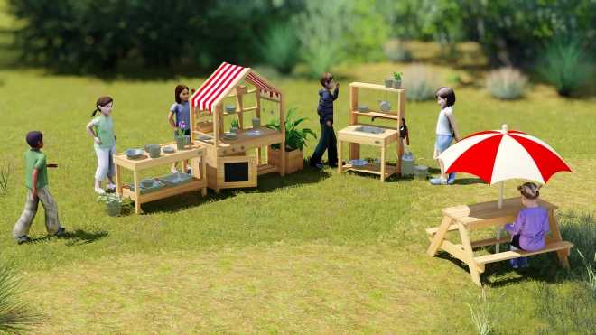 Klasická světová vzdělávací velká dřevěná kuchyně s baldachýnem