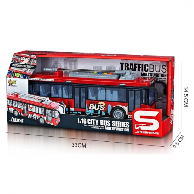 Dětský trolejbus se zvukovými a světelnými efekty