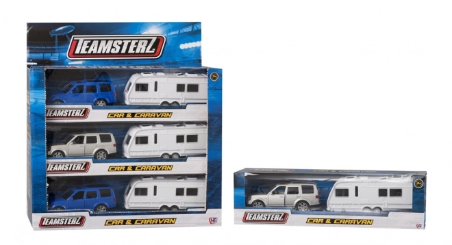 Teamsterz dětský set auto a karavan