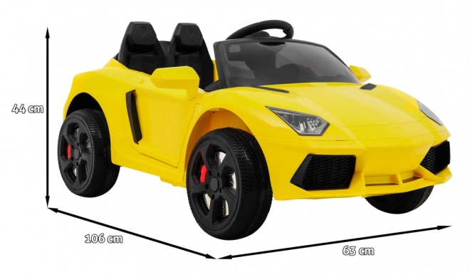 Budoucí bateriové auto + Dálkové ovládání + Pomalý start + EVA + MP3 USB + LED dioda – Žluté