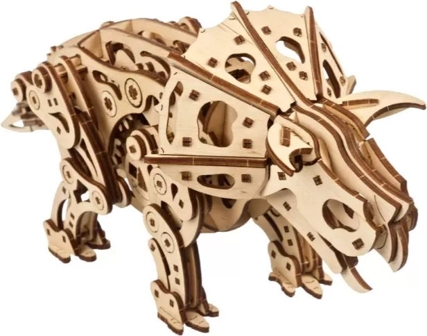 Ugears 3D dřevěné mechanické puzzle Triceratops