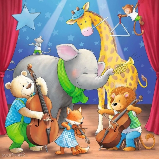 Ravensburger puzzle zvířátka na pódiu 3x49 dílků