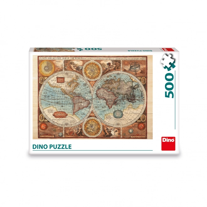 Dino Puzzle starobylá mapa světa - 500 dílků