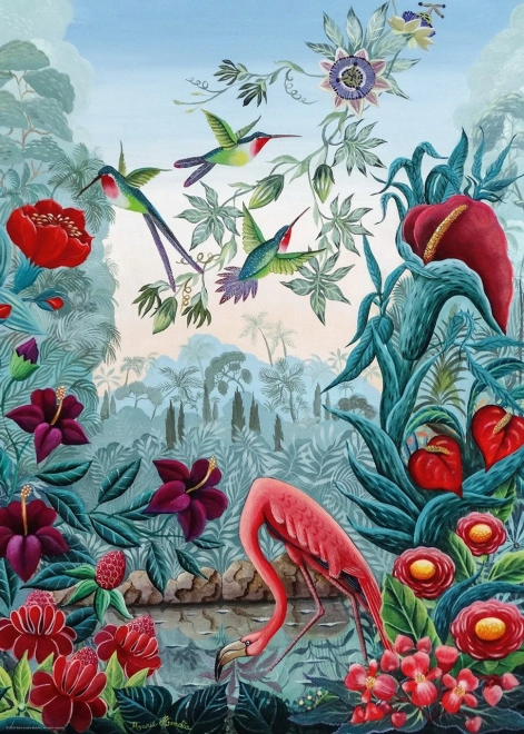 Puzzle exotická zahrada: Ptačí ráj 1000 dílků