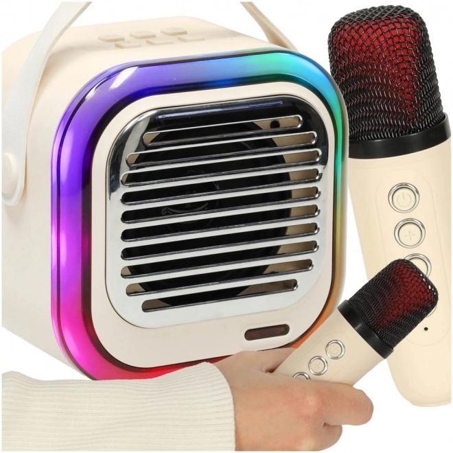 Karaoke reproduktor USB Bluetooth krémový