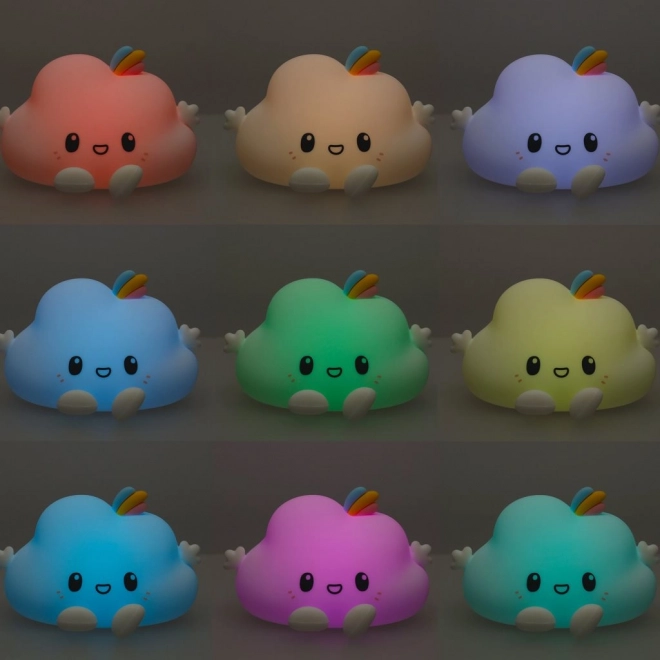 Silikonová noční lampička pro děti ve tvaru mráčků RGB