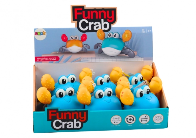 Koupací hračka natahovací krab modrý