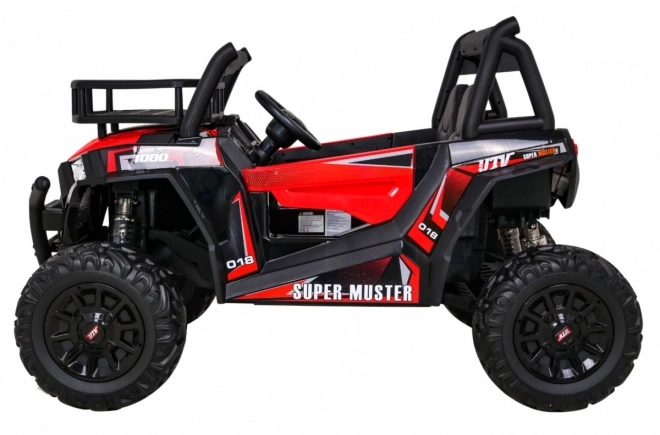 Buggy UTV Off-roader pro děti Červená + dálkové ovládání + nosič zavazadel + pomalý start + EVA + MP3 LED