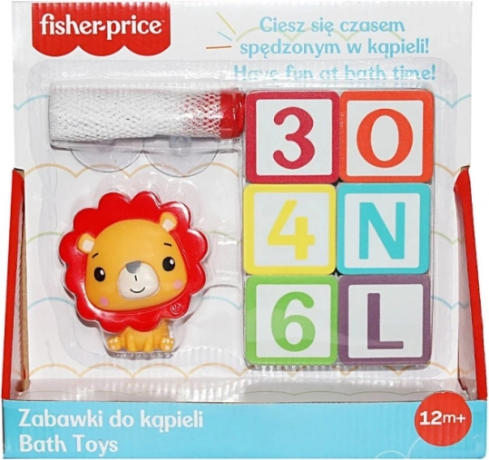 Hračka do vany Písmenka a číslice s figurkou lva Fisher Price