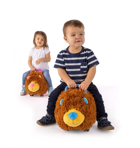 Odrážedlo FUNNY WHEELS Rider Ride-On lvíček 50cm plyšový nosn. 25kg v krabici 49x30x23cm 12m+ – Modrý