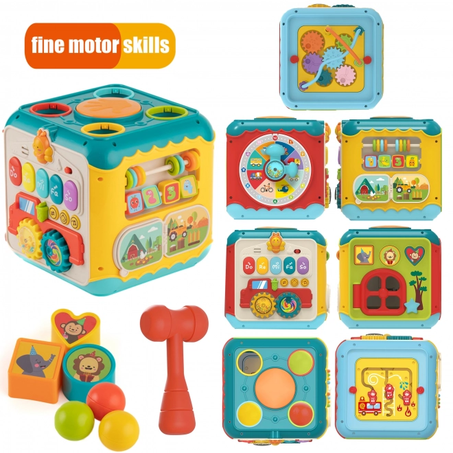Montessori aktivní kostka 6v1