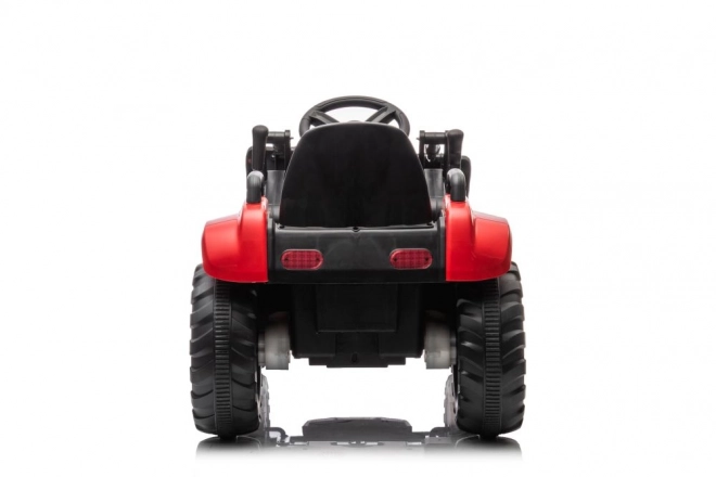 Dětský červený traktor s nabíjecím akumulátorem a lžící