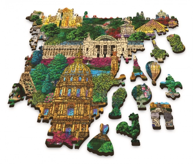 Dřevěné puzzle TREFL Slavná místa Francie 1000 dílků