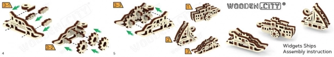 Dřevěné 3D puzzle mini sada lodě