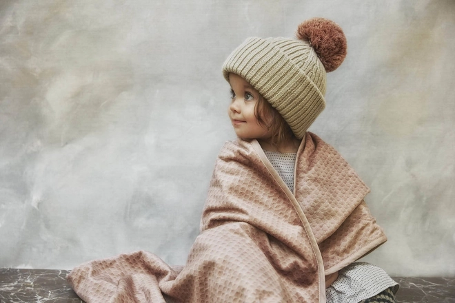 Elodie Details - Vlněná čepice z tvídu 0-6 měsíců –  Pure Khaki || Béžová/šedá