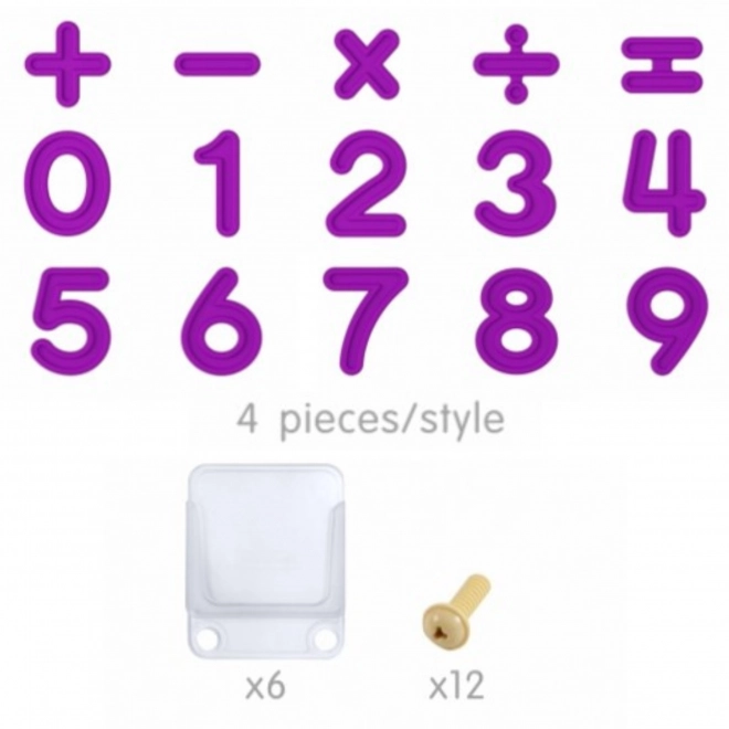 Sada čísel a symbolů pro výuku matematiky a počítání pro panely STEM