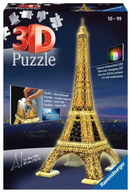 Puzzle 3D Eiffelova věž Nocí