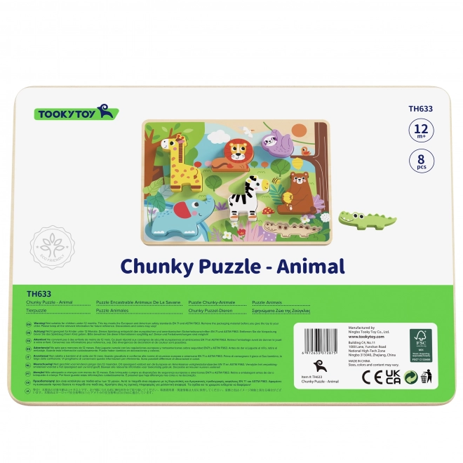 Dřevěné puzzle ZOO Safari pro děti