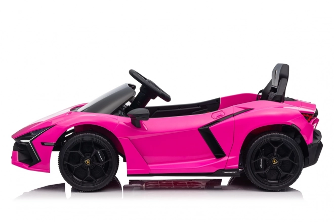 Růžový Lamborghini Revuelto pro děti