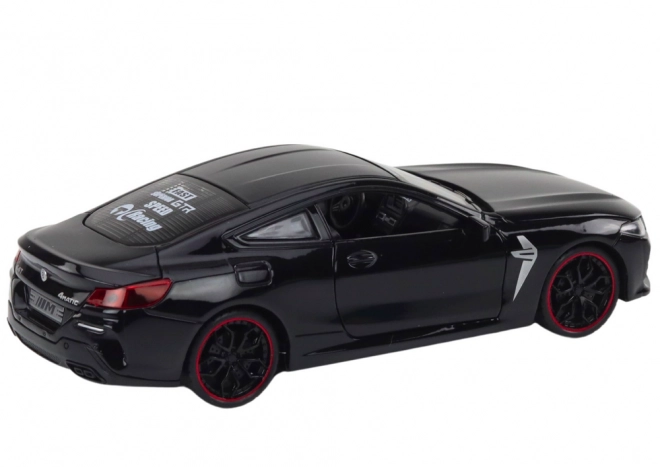 Kovové sportovní auto s třecím pohonem a otevíracími prvky 1:24 černé