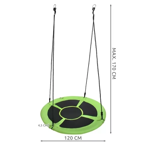 Houpačka Čapí hnízdo 100cm zeleno-černá 23514