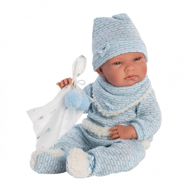 Llorens 73859 NEW BORN CHLAPEČEK - realistická panenka miminko s celovinylovým tělem - 40 cm
