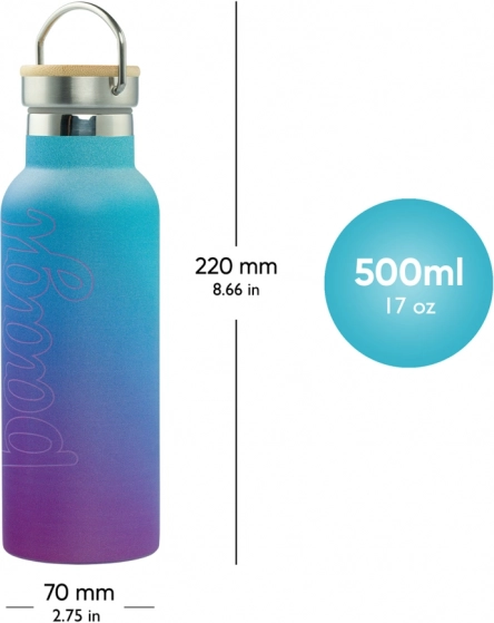 Termoláhev s bambusovým víčkem BAAGL Gradient modro-fialová 500 ml