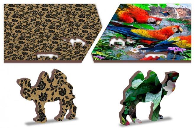 Dřevěné puzzle Ostrov papoušků