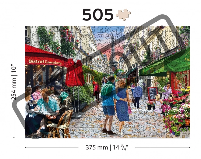 Dřevěné puzzle Pařížské bistro 2v1