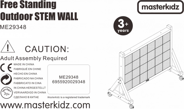 Masterkidz Dřevěná tabule XXL Vědecká Kreativní STEM Stěna Venkovní