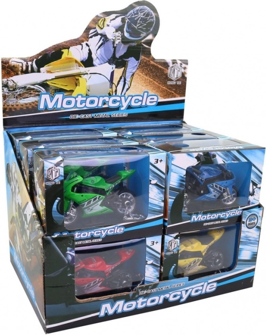Kovová závodní motorka 11 cm