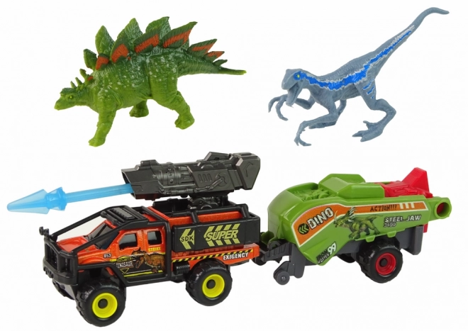 Dinosauři Stavebnice auta Raketa Oranžový přívěs