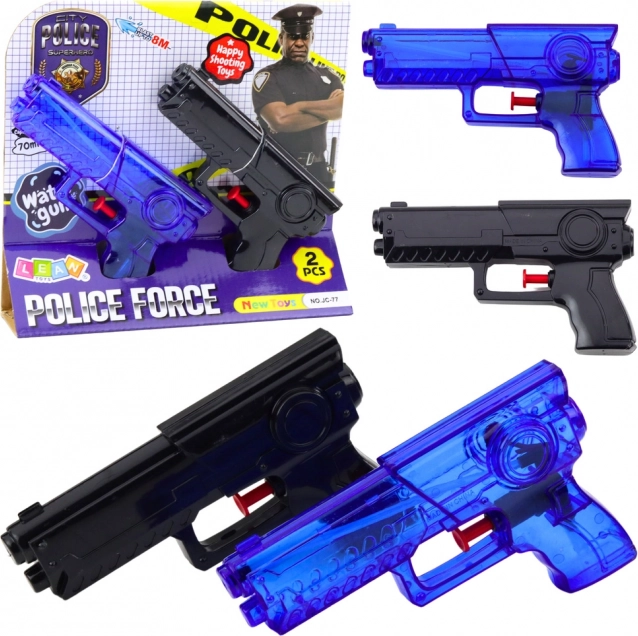 Sada vodních pistolí Policie modrá černá 2ks