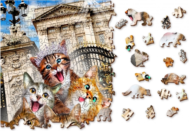 Dřevěné puzzle Koťata v Londýně