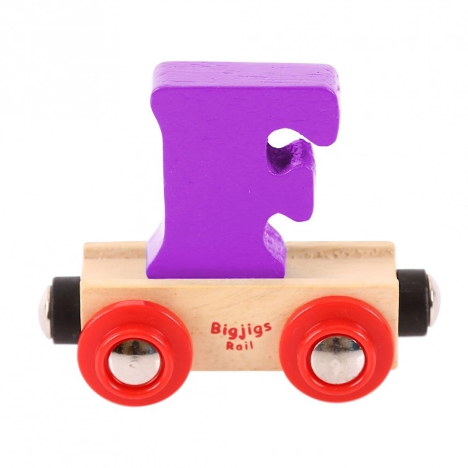 Bigjigs Rail dřevěný vagónek s písmenem F
