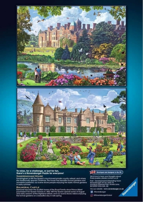 Ravensburger puzzle Královské rezidence Velké Británie 4x500 dílků
