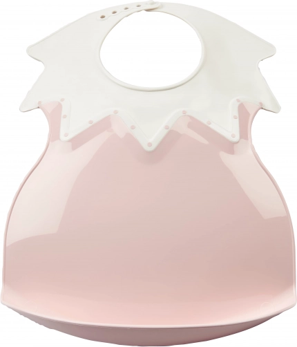 Plastový bryndák s límcem Powder Pink