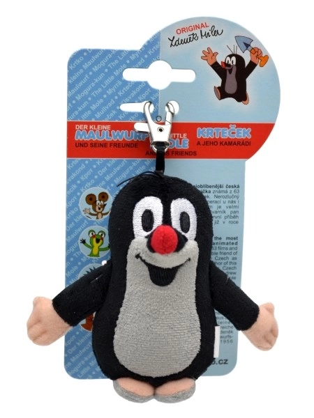 Krtek plyšový přívěsek s karabinou 10 cm