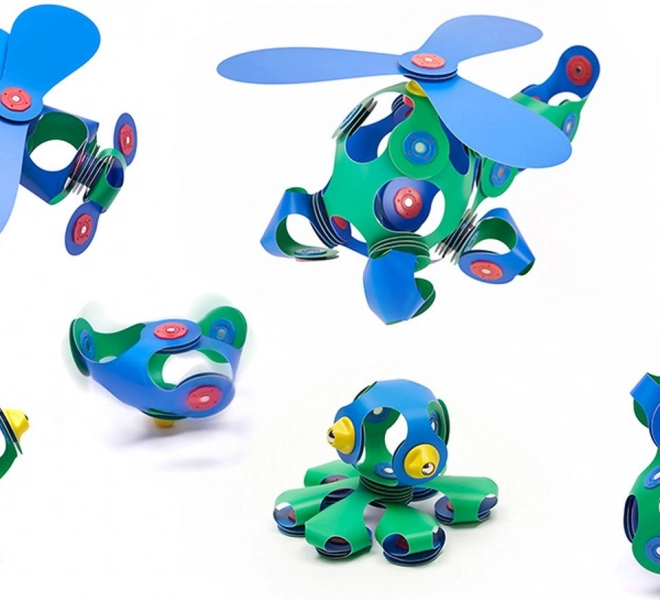 Magnetické bloky Clixo Crew pack, zelená a modrá