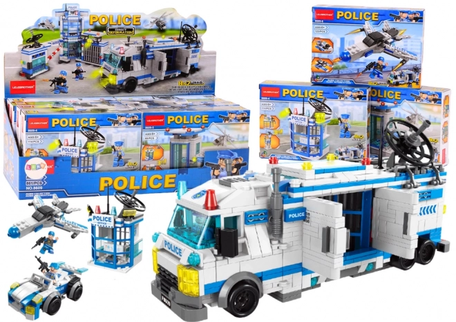 Konstrukční stavebnice Policie Loď Letadlo Helikoptéra - různé modely