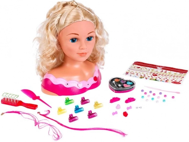 Hlava na česání PRINCESS CORALIE s doplňky