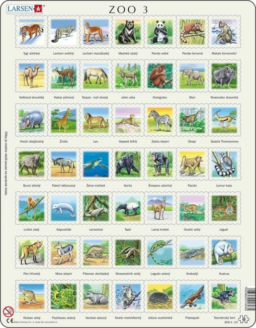 Larsen puzzle zvířata světa 49 dílků