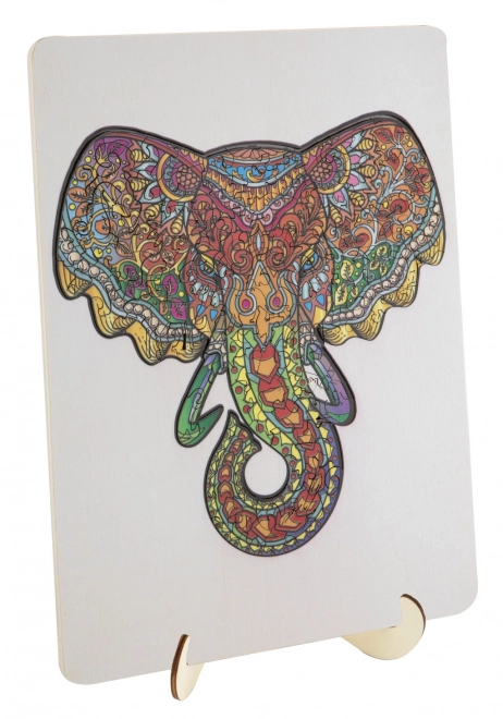Obrysové dřevěné puzzle slon