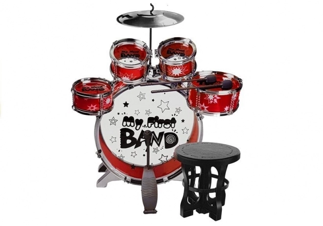 Percussion 5 bubnů s činely Chair Red