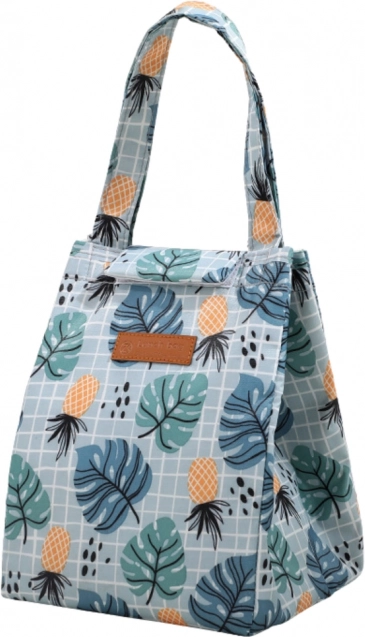 Izolační termotaška Lunch Bag s motivem listů a ananasů 25cm